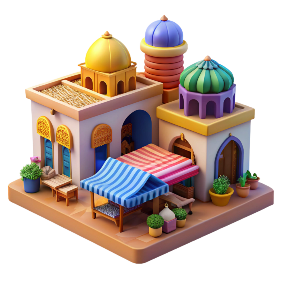 whimsical hypnotic A bustling marketplace in a Moroccan city with colorful textiles and intricate tilework, midday sunlight, photorealistic style museum quality png