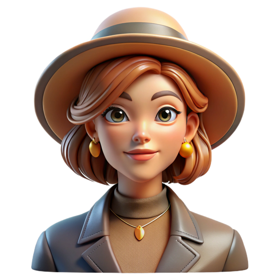impressive memorable Portrait of a fashionable woman with a stylish hat, golden hour lighting, fashion photography style png