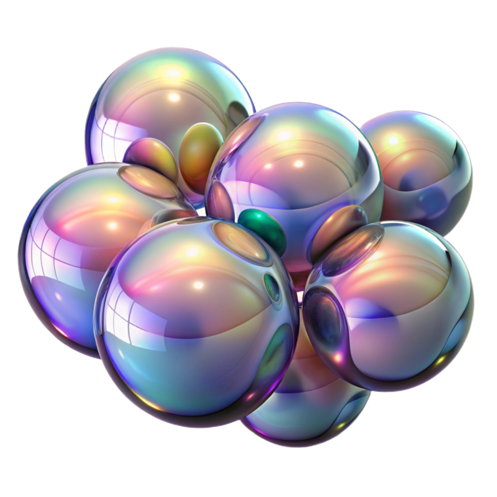 dazzling dynamic coastal A field of iridescent soap bubbles, reflecting a distorted image of the surrounding environment, with soft, diffused lighting original png