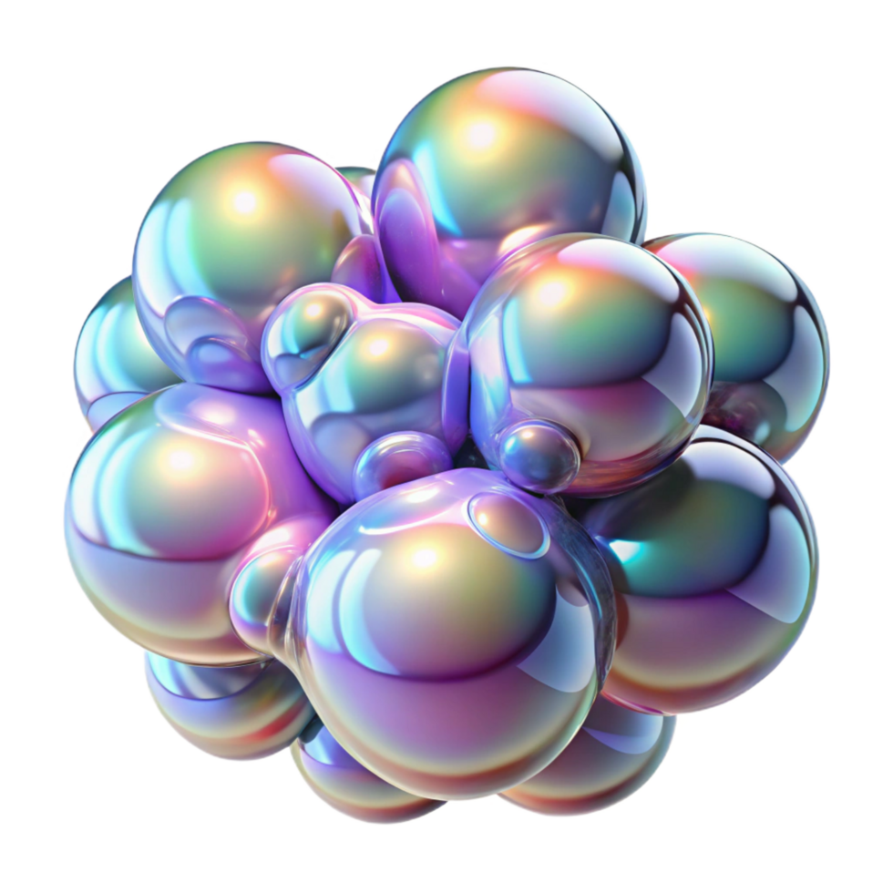 distinguished victorian A cluster of iridescent bubbles, each reflecting a distorted version of the surrounding environment, with a soft, ambient light sharp png
