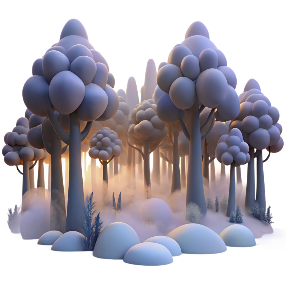 radiant dramatic gothic A misty forest at dawn, soft diffused lighting, Romantic style fine detail png