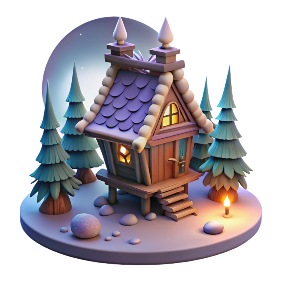 enchanting baroque Baba Yaga s hut standing on chicken legs, surrounded by a dark forest, Slavic folklore style, eerie, moonlight, crisp png