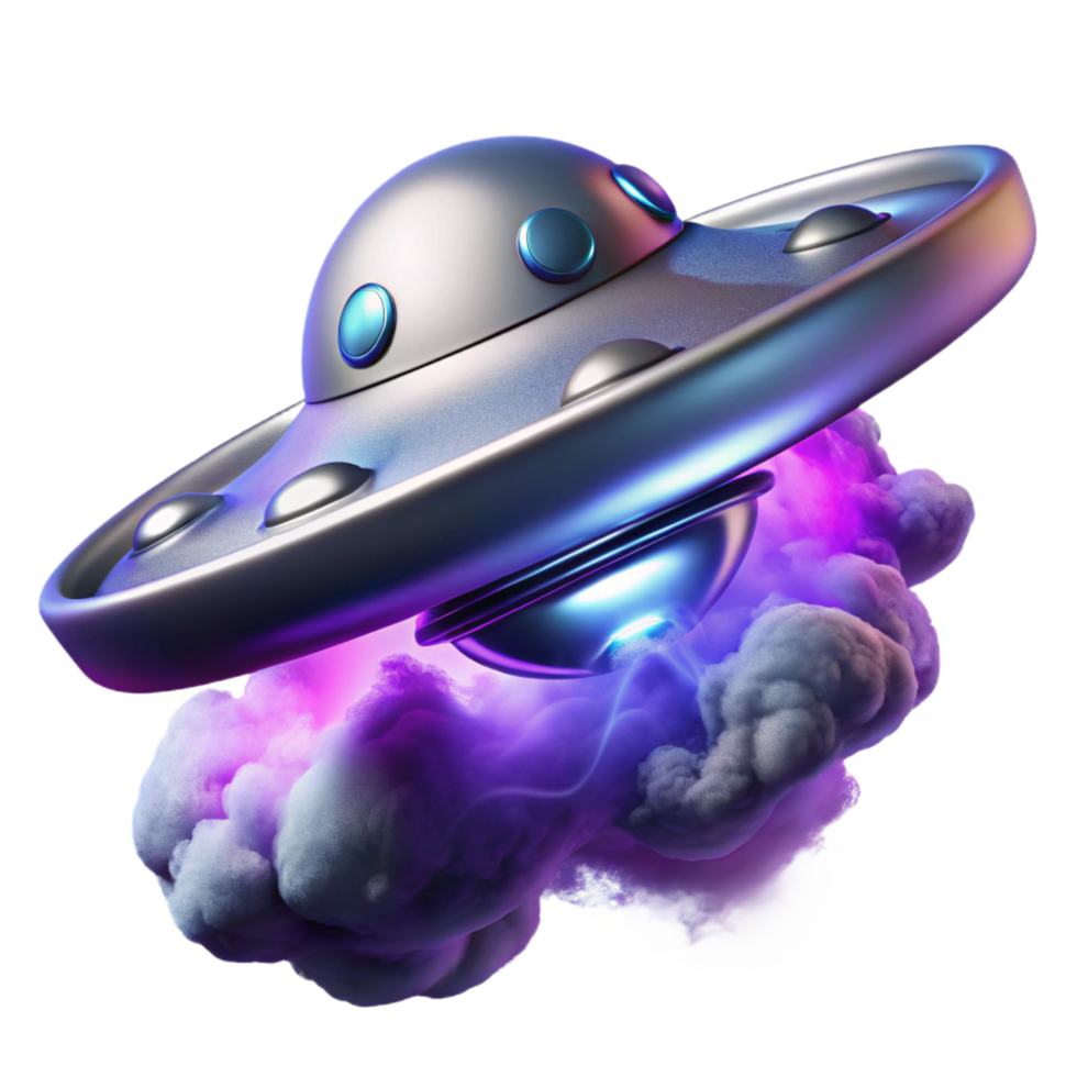 serene remarkable A sleek, silver spaceship piercing through a swirling nebula of vibrant purple and blue, illuminated by the ethereal glow of the nebula, art deco style png