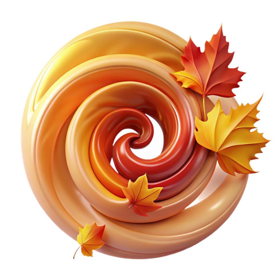 alluring rare A swirling vortex of autumn leaves, vibrant colors, dynamic movement, abstract style png