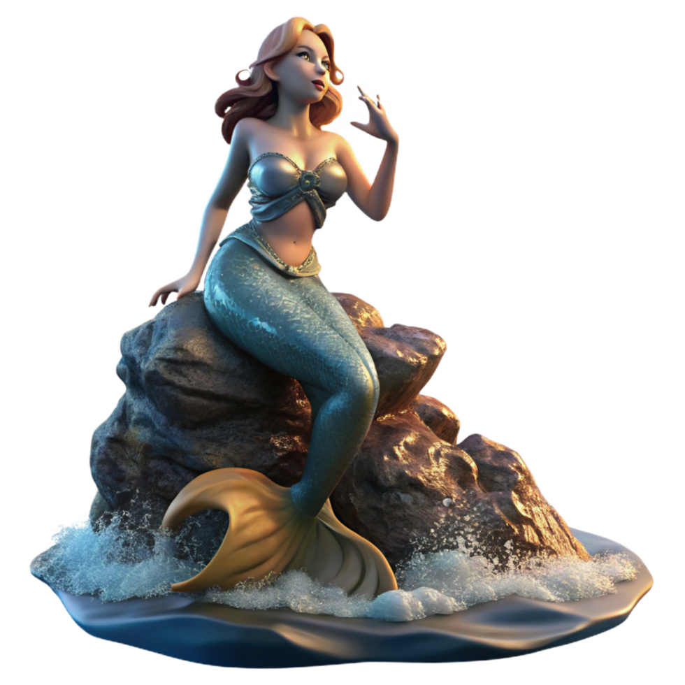 passionate dramatic A beautiful siren luring sailors to their doom with her enchanting song, perched on a rocky outcrop overlooking a turbulent sea, dramatic and ominous lighting, Romantic style, 8K png