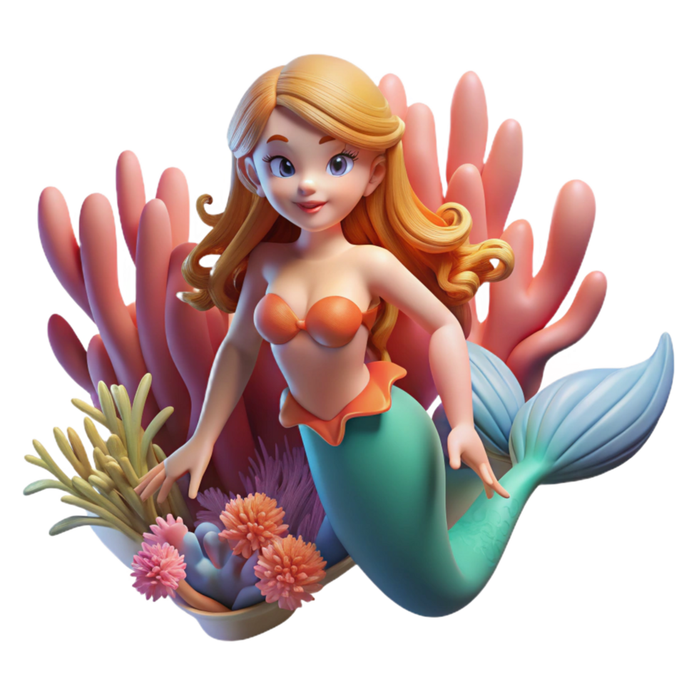 dynamic mesmerizing A beautiful mermaid swimming through a coral reef, vibrant underwater lighting, art nouveau style fine detail png