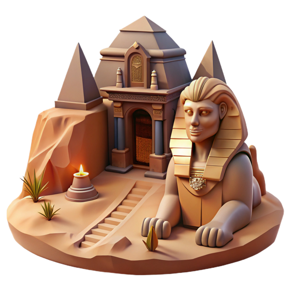 alluring ethereal industrial A majestic sphinx guarding a hidden tomb, desert setting, mysterious and imposing, fantasy art 8K png
