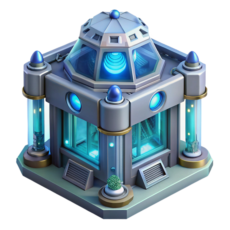 extraordinary impressionist A microscopic view of a nanobot constructed building, intricate details, bioluminescent lighting, scientific atmosphere, futuristic style, ultra HD png