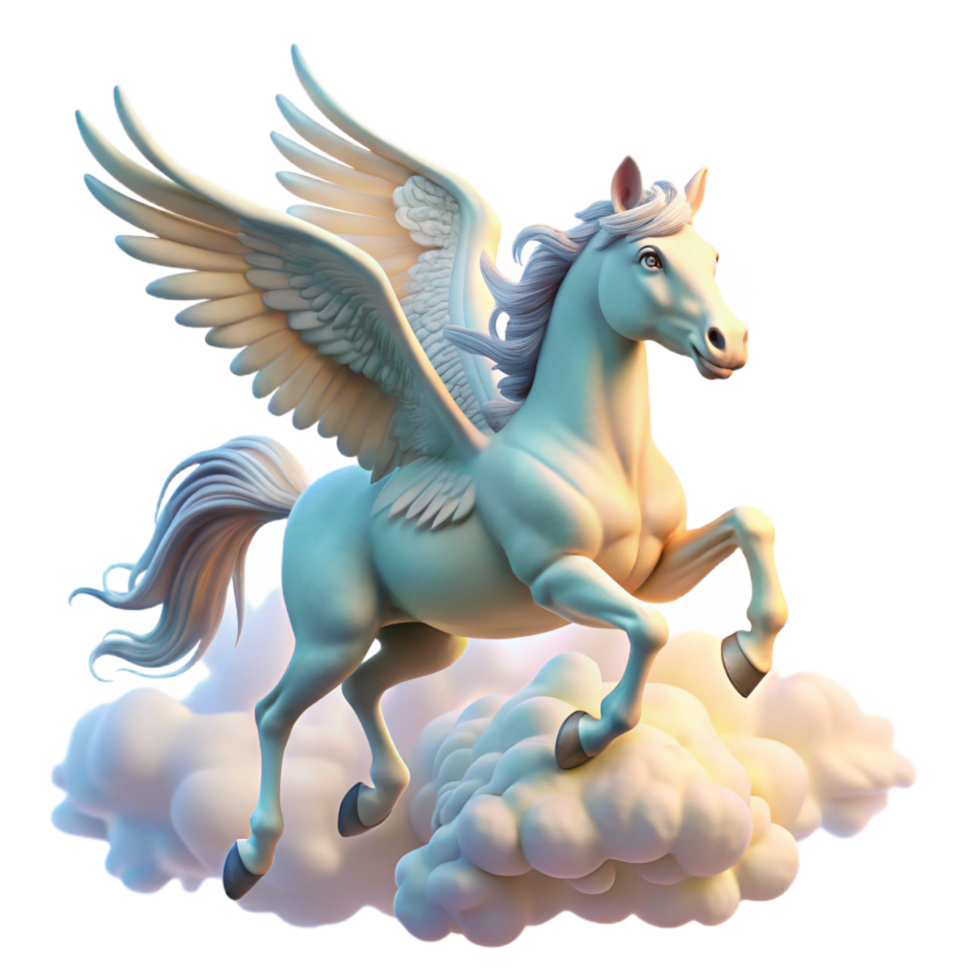 gorgeous coastal A graceful pegasus soaring through the clouds, sunlight, majestic and free, fantasy art luxury png