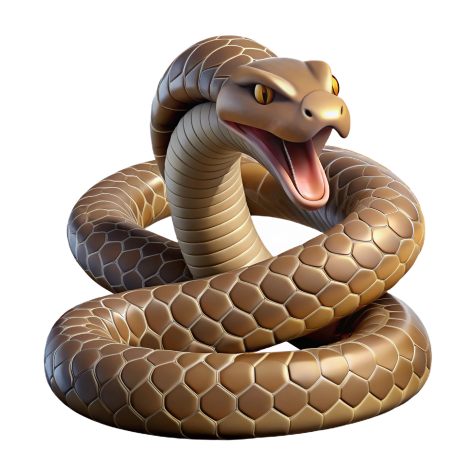 melancholic wonderful A coiled rattlesnake ready to strike, realistic style, tense pose, desert lighting detailed png