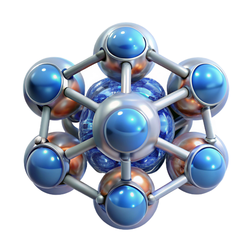 beautiful notable A group of nanobots forming a complex, self assembling structure, illuminated by a microscopic light source, in a scientific visualization style png
