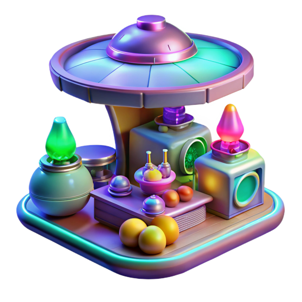 exceptional nordic A futuristic marketplace, bustling with alien vendors and strange goods, is lit by holographic signs and the glow of exotic fruits. Cyberpunk style, vibrant lighting professional png