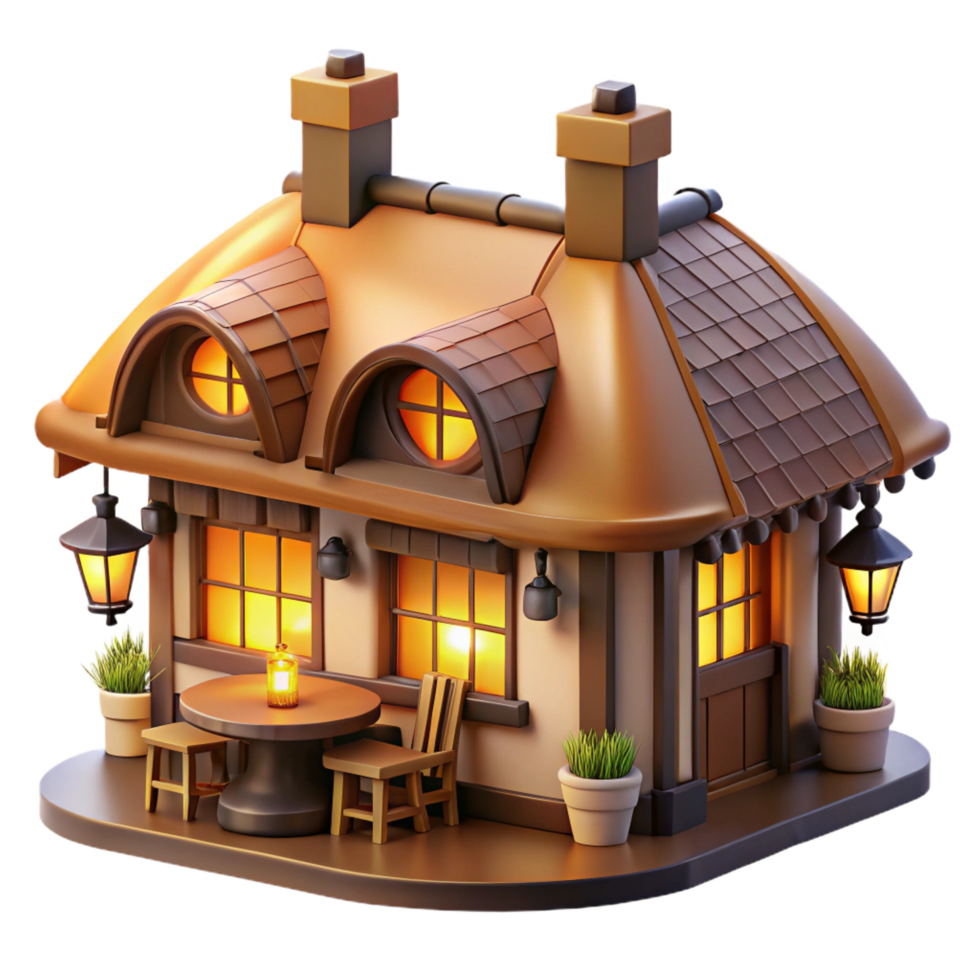 glorious coastal A traditional English pub with a thatched roof, warm inviting lighting, cozy interior, traditional decor, sense of community and history handcrafted png