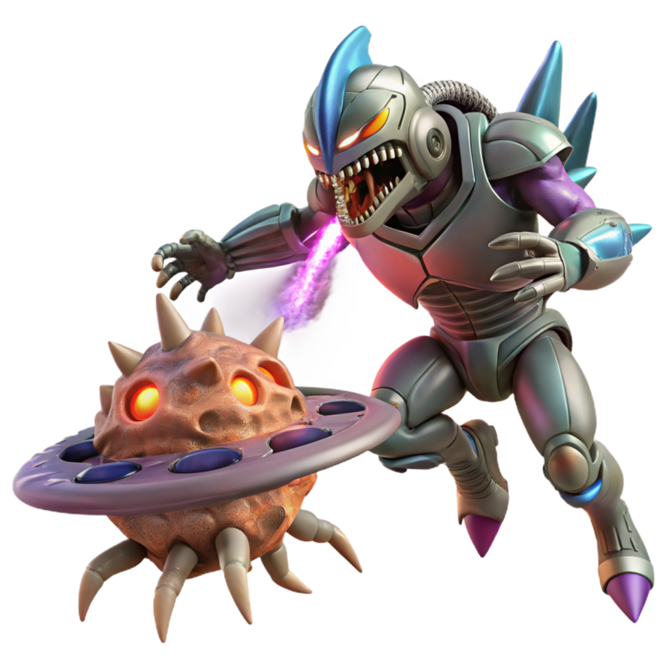 exquisite harmonious coastal A spaceship battling a giant space creature, dynamic action, anime style 8K png