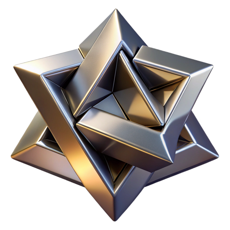 extraordinary timeless A dynamic composition of intersecting planes and angles, with a metallic texture, in a bold, geometric style, under harsh, directional lighting png