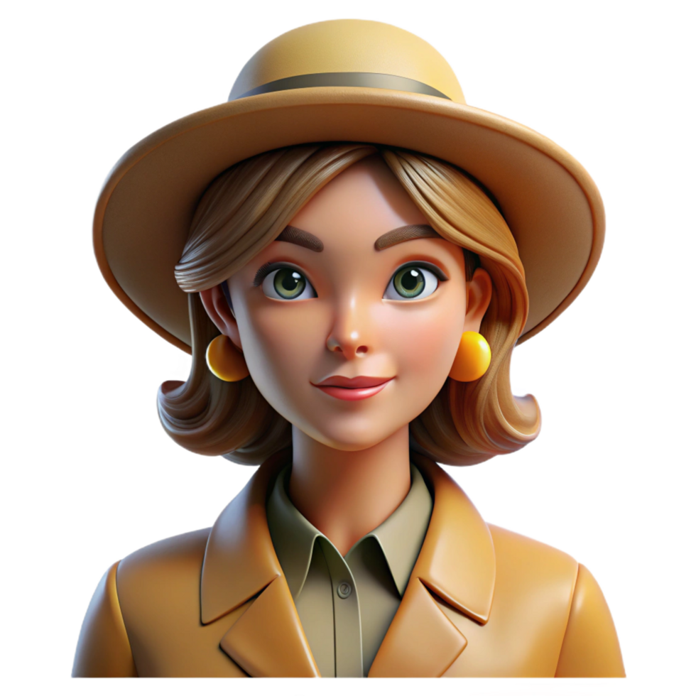 alluring exemplary Portrait of a fashionable woman with a stylish hat, golden hour lighting, fashion photography style png