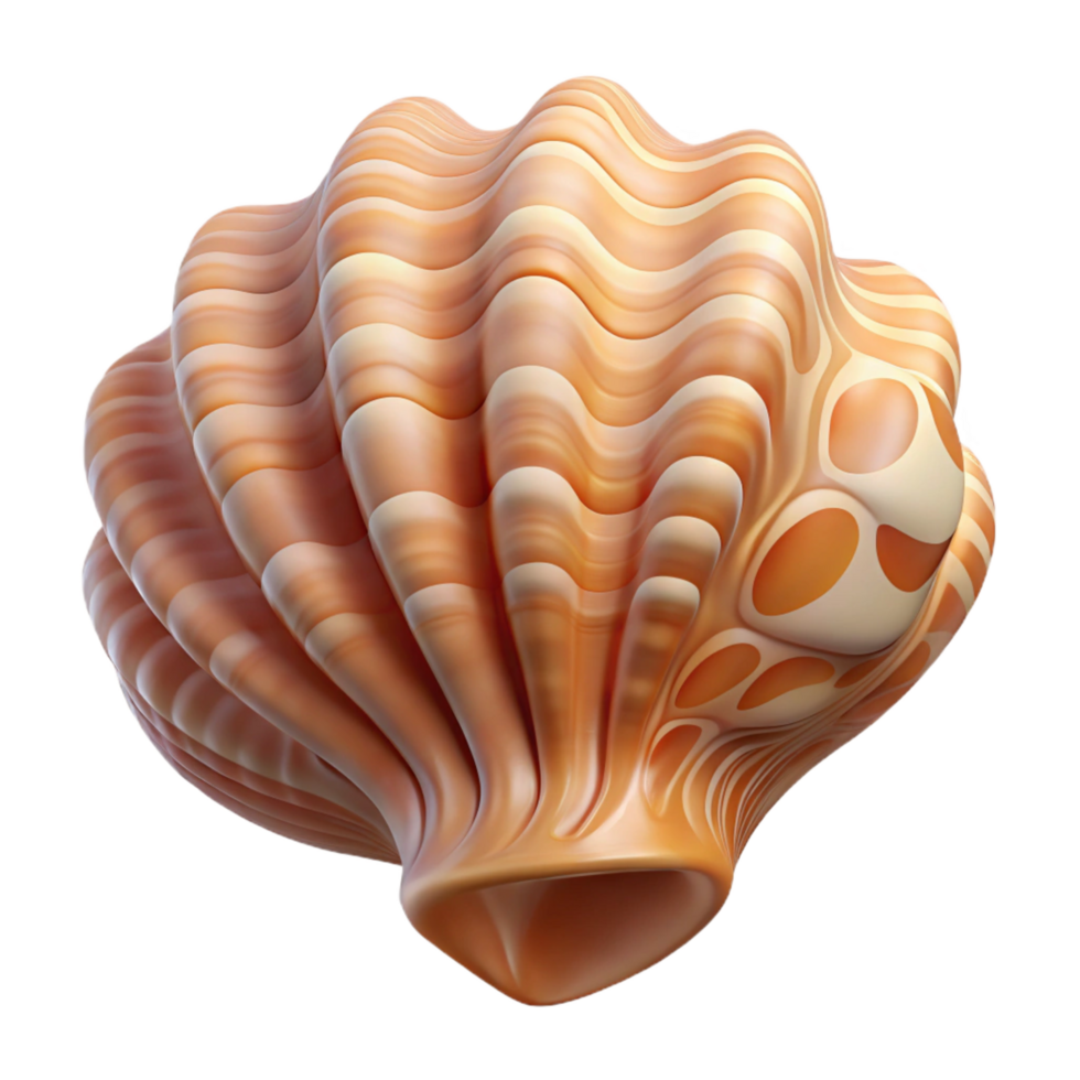 sought after mid century A close up of a seashell, intricate patterns, soft lighting precision png
