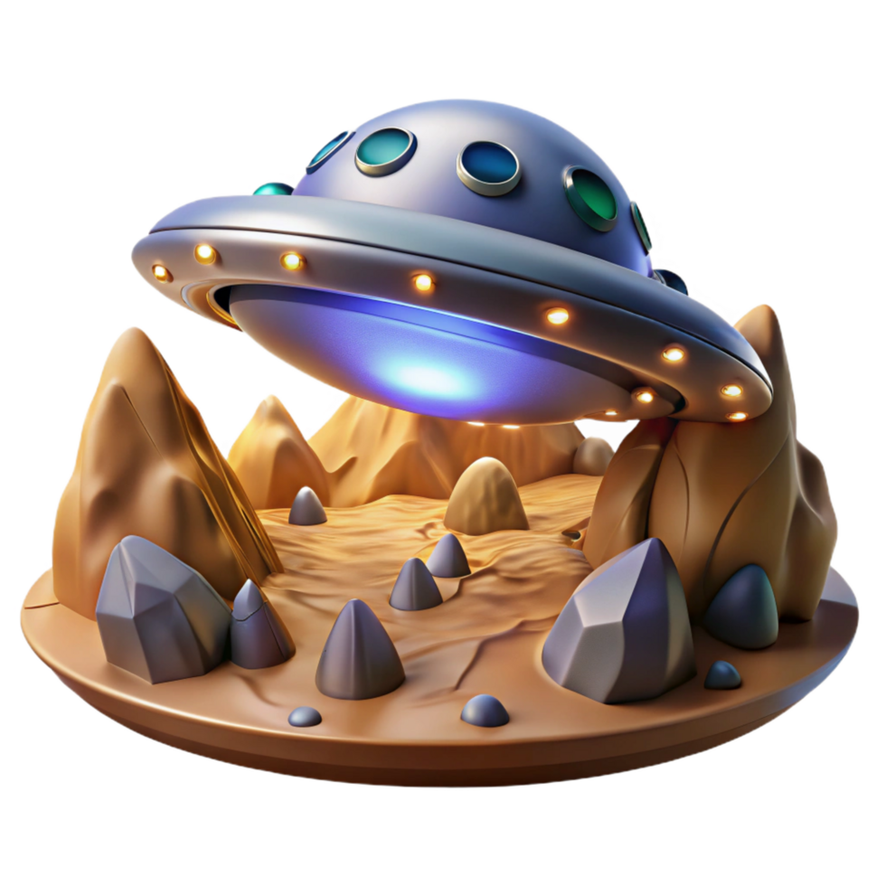 extraordinary renaissance A spaceship landing on a desolate alien planet, dramatic lighting, sci fi art crisp png