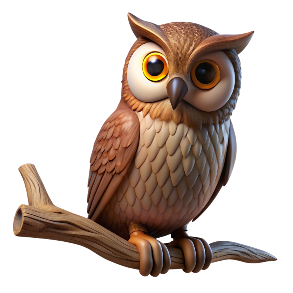 splendid celebrated A wise old owl perched on a gnarled branch, illuminated by a single spotlight, rendered in a detailed, realistic pencil sketch style png