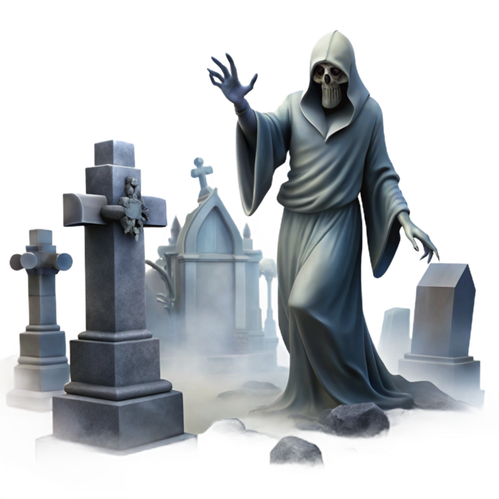 pristine ethereal creative A mysterious Banshee wailing in a foggy graveyard, moonlight filtering through the mist, Gothic horror style artisan png