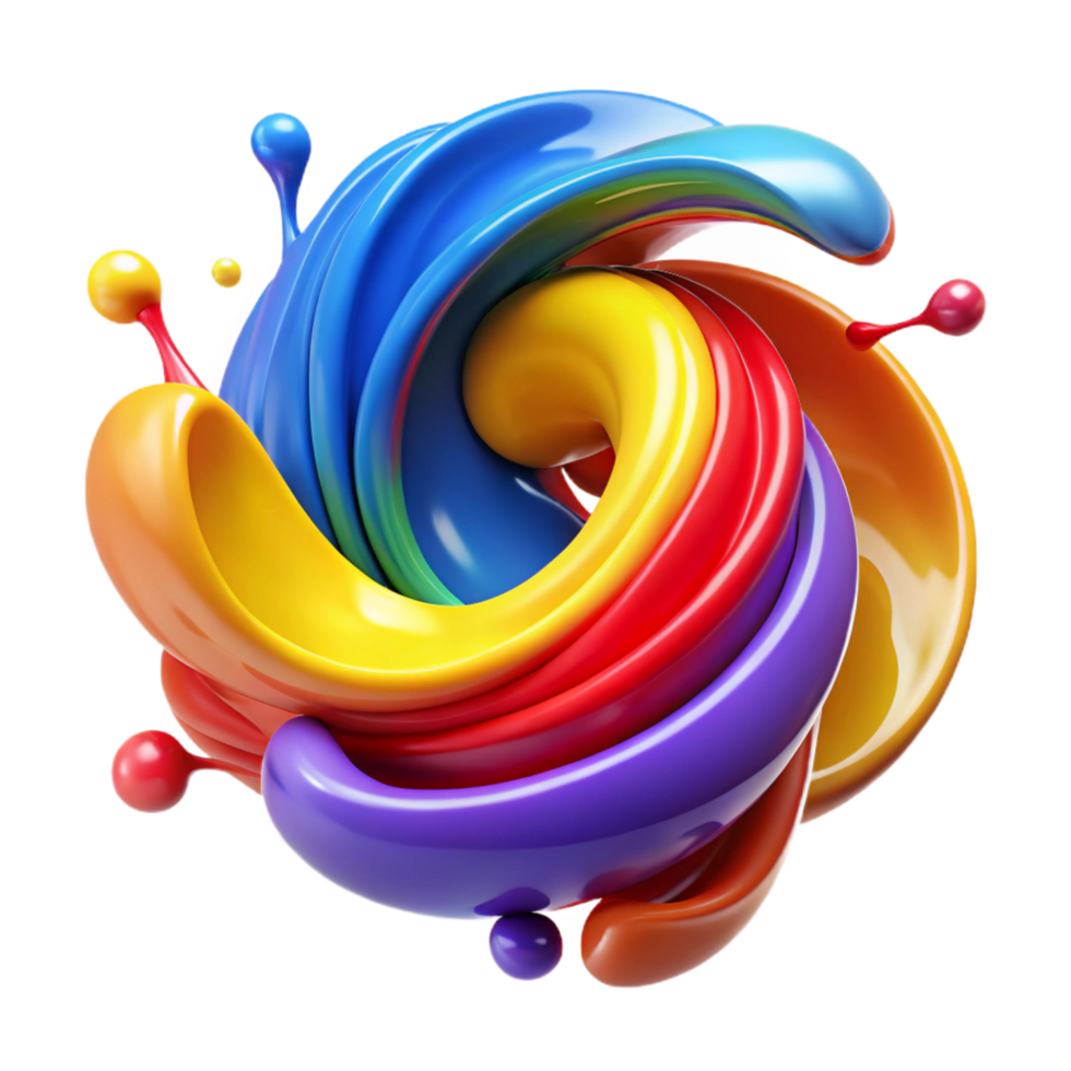 tranquil majestic A dynamic composition of swirling, brushstrokes and splatters, in a vibrant, primary color palette, lit by a bright, studio light, in an action painting style high resolution png