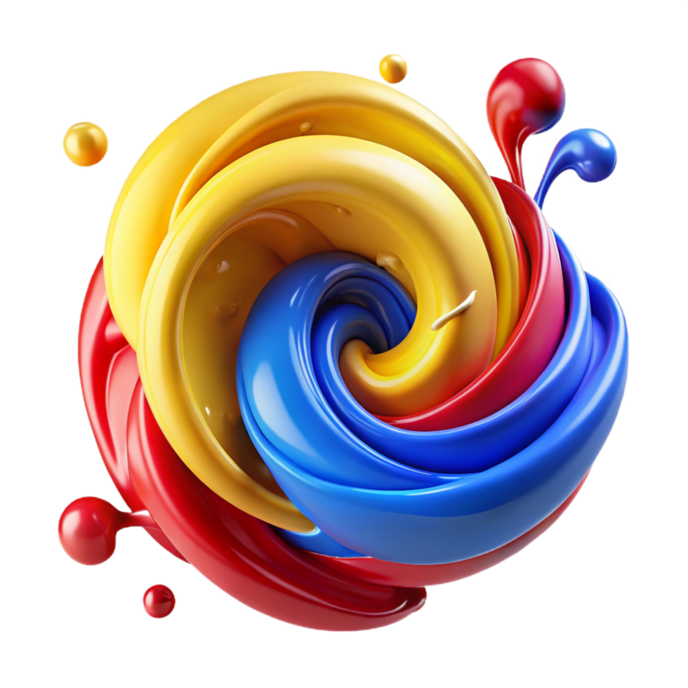 alluring signature A dynamic composition of swirling, brushstrokes and splatters, in a vibrant, primary color palette, lit by a bright, studio light, in an action painting style png