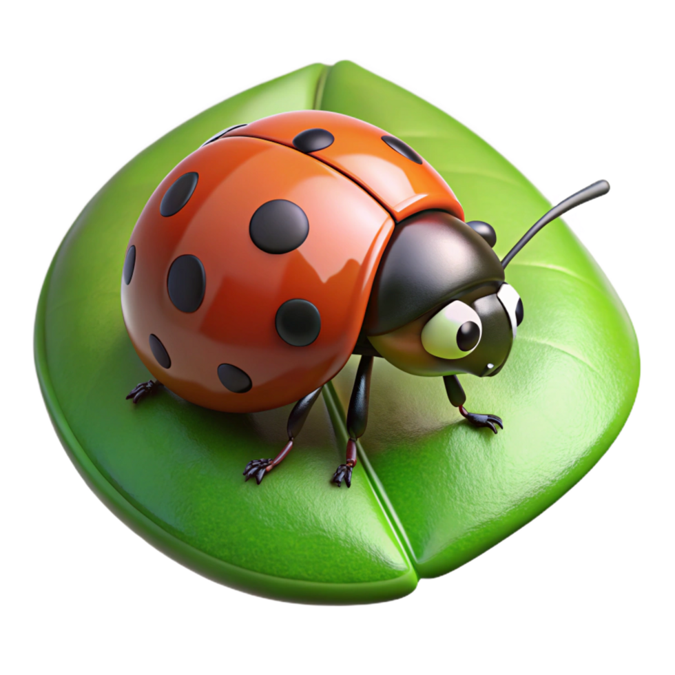 distinguished abstract A tiny ladybug crawling on a green leaf, illuminated by macro photography lighting, rendered in extreme detail exclusive png