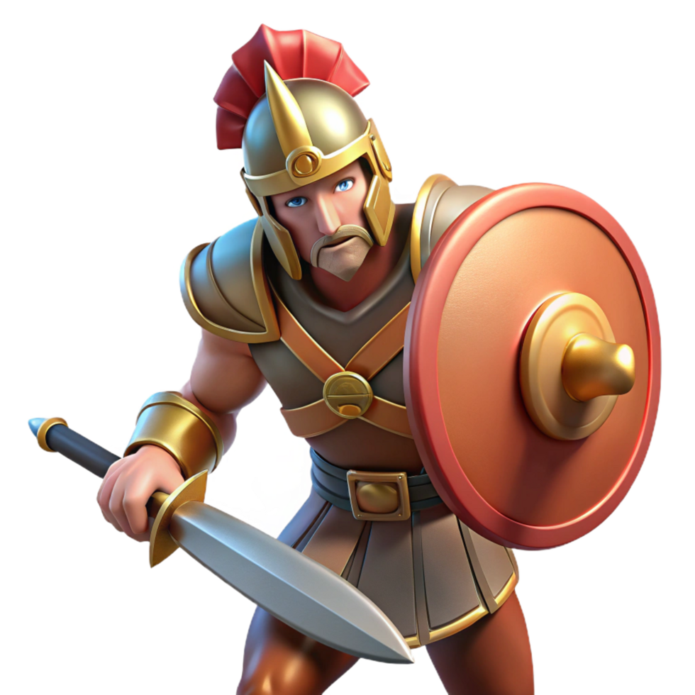 dazzling exceptional A fierce Ares wielding a sword and shield, battlefield setting, dramatic lighting, classical style png