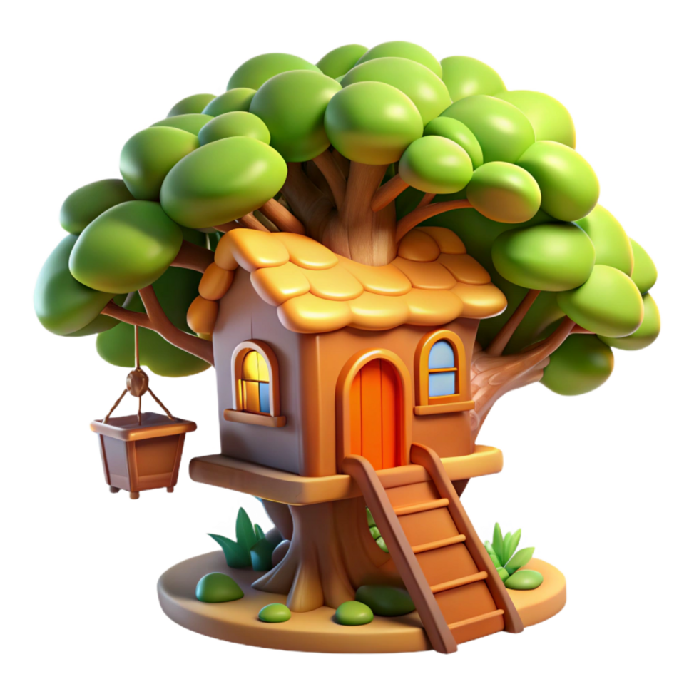 exquisite intense victorian A whimsical treehouse nestled in the branches of a giant tree, warm sunlight filtering through the leaves, detailed and cozy style museum quality png