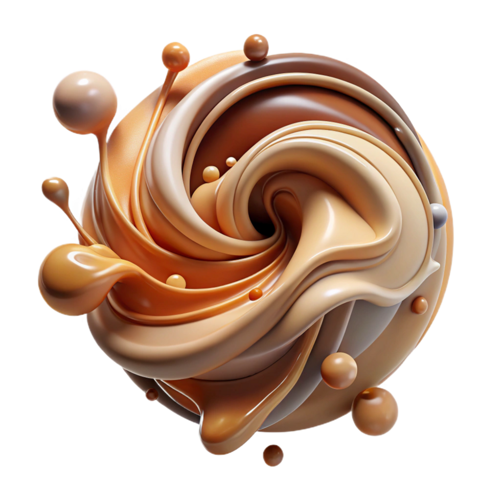 iconic geometric A dynamic composition of swirling brushstrokes and drips, in a muted palette of earth tones, with a gestural, abstract expressionist style handcrafted png