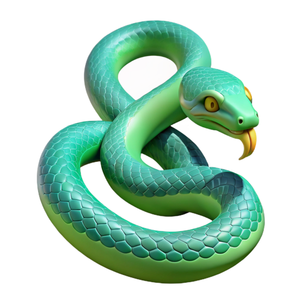 breathtaking passionate geometric A slithering snake with vibrant scales, rainforest setting, detailed illustration sharp png