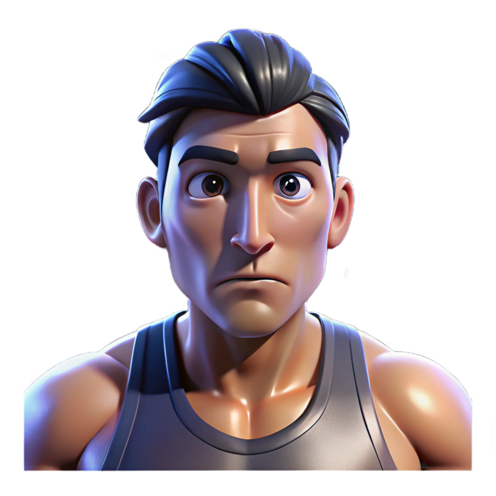 dreamy alluring Portrait of a determined athlete with sweat dripping from their brow, their muscles tense and powerful, lit by the bright stadium lights 8K png