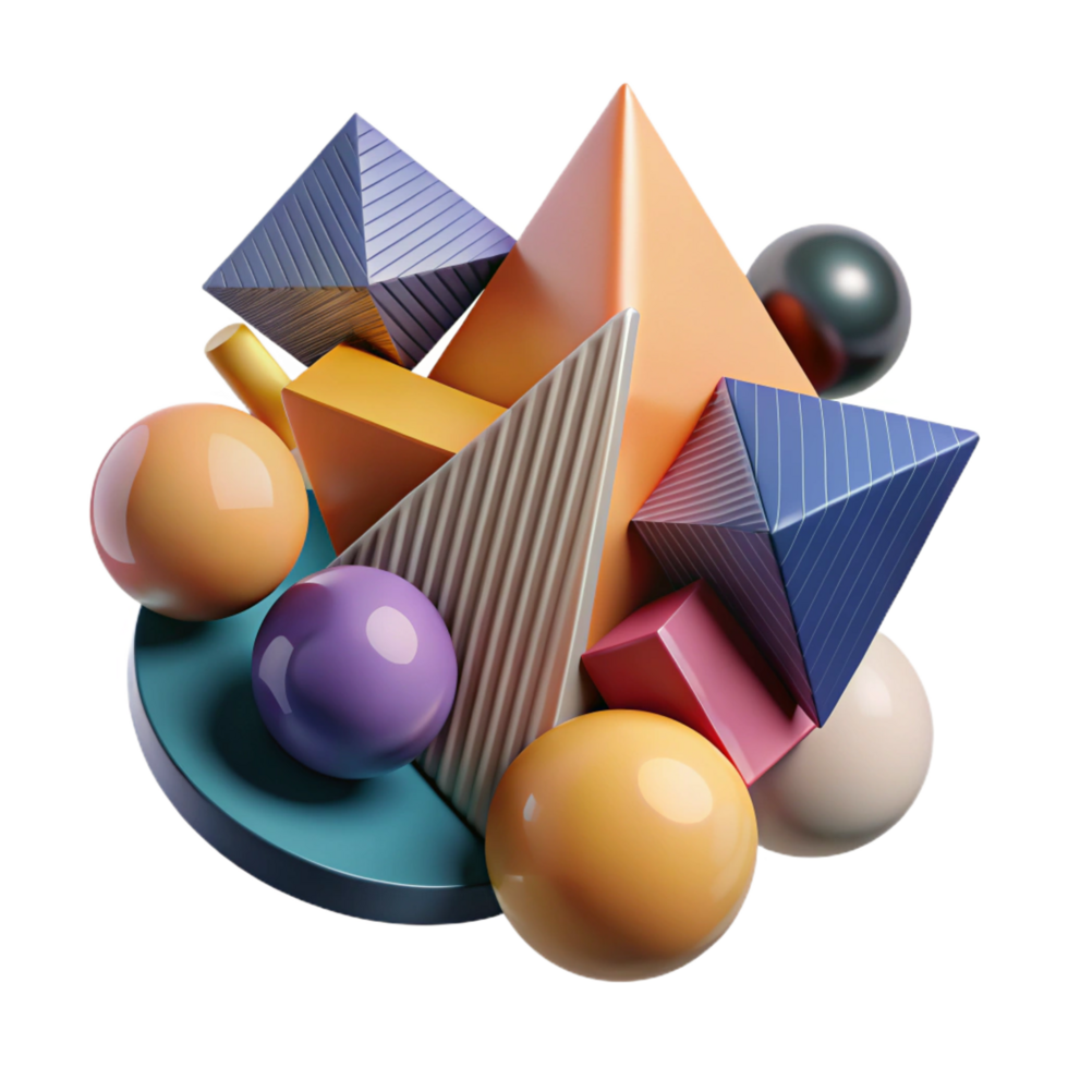 serene dynamic urban A dynamic, abstract composition of geometric shapes, with sharp, contrasting edges and a bold, graphic style high resolution png