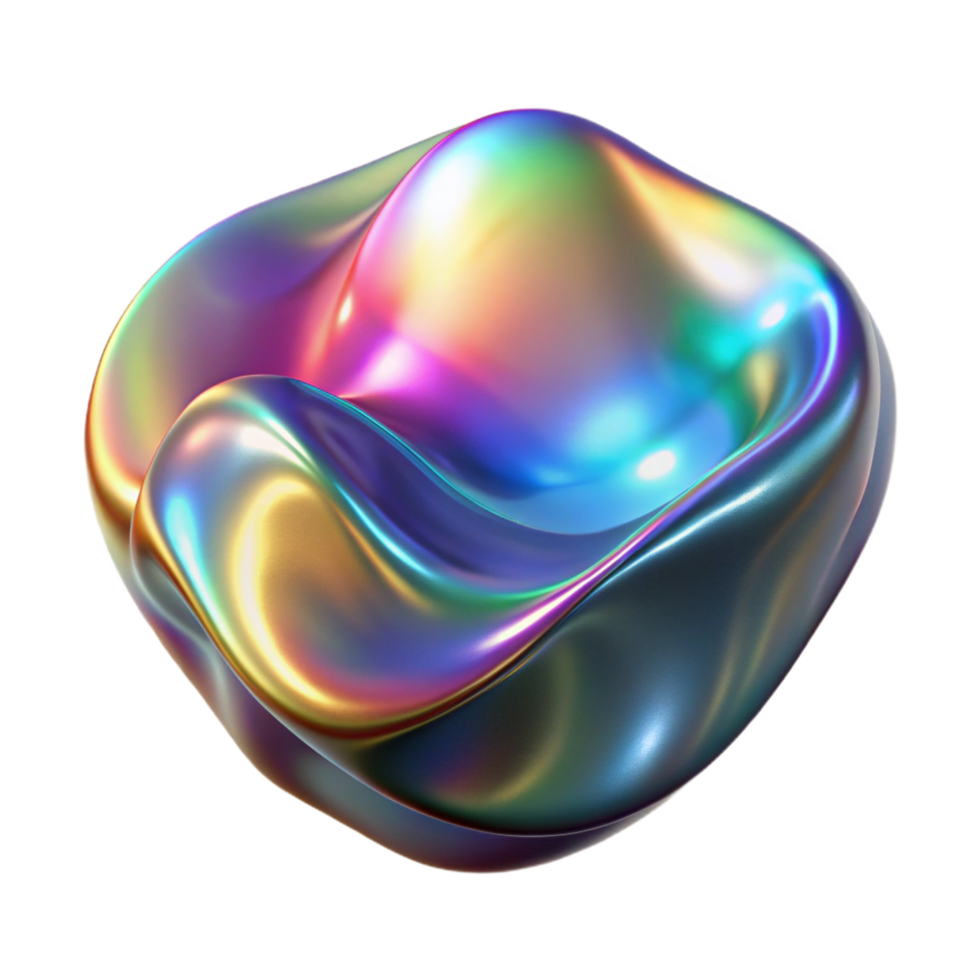wonderful celebrated A shimmering, holographic surface, reflecting distorted, abstract shapes, with a vibrant, multi colored light source png