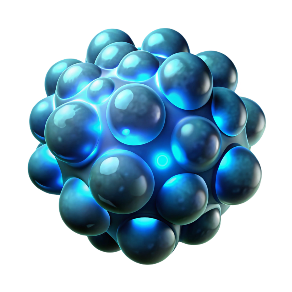 distinctive modern A cluster of luminous, bioluminescent organisms floating in deep ocean darkness, illuminated by their own internal light, bioluminescent style studio quality png