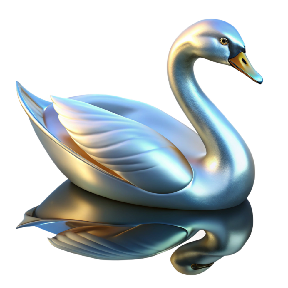 exemplary victorian A graceful swan gliding across a still lake, its reflection shimmering in the water, in a serene, elegant style detailed png