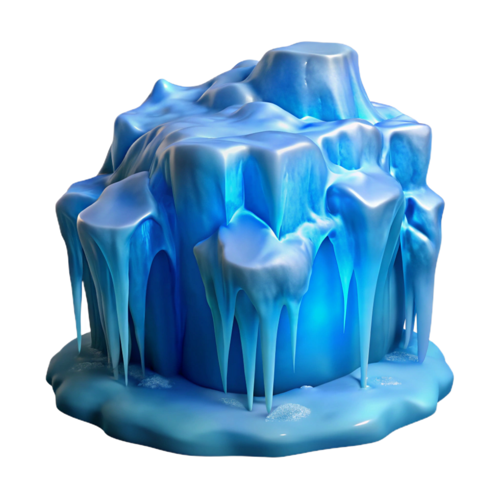 ethereal extraordinary A frozen waterfall in winter, crystalline and shimmering, hyperrealistic style, cool blue lighting fine detail png