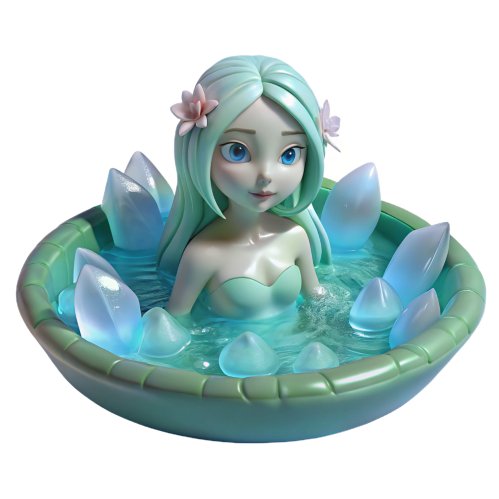 breathtaking quintessential A serene water nymph floating in a crystal clear pond, soft lighting, fantasy art style png