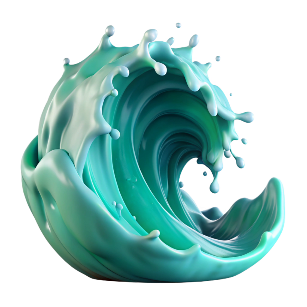 ethereal impressive A crashing ocean wave, turquoise water, spray and foam, dramatic lighting, dynamic and powerful, sharp png