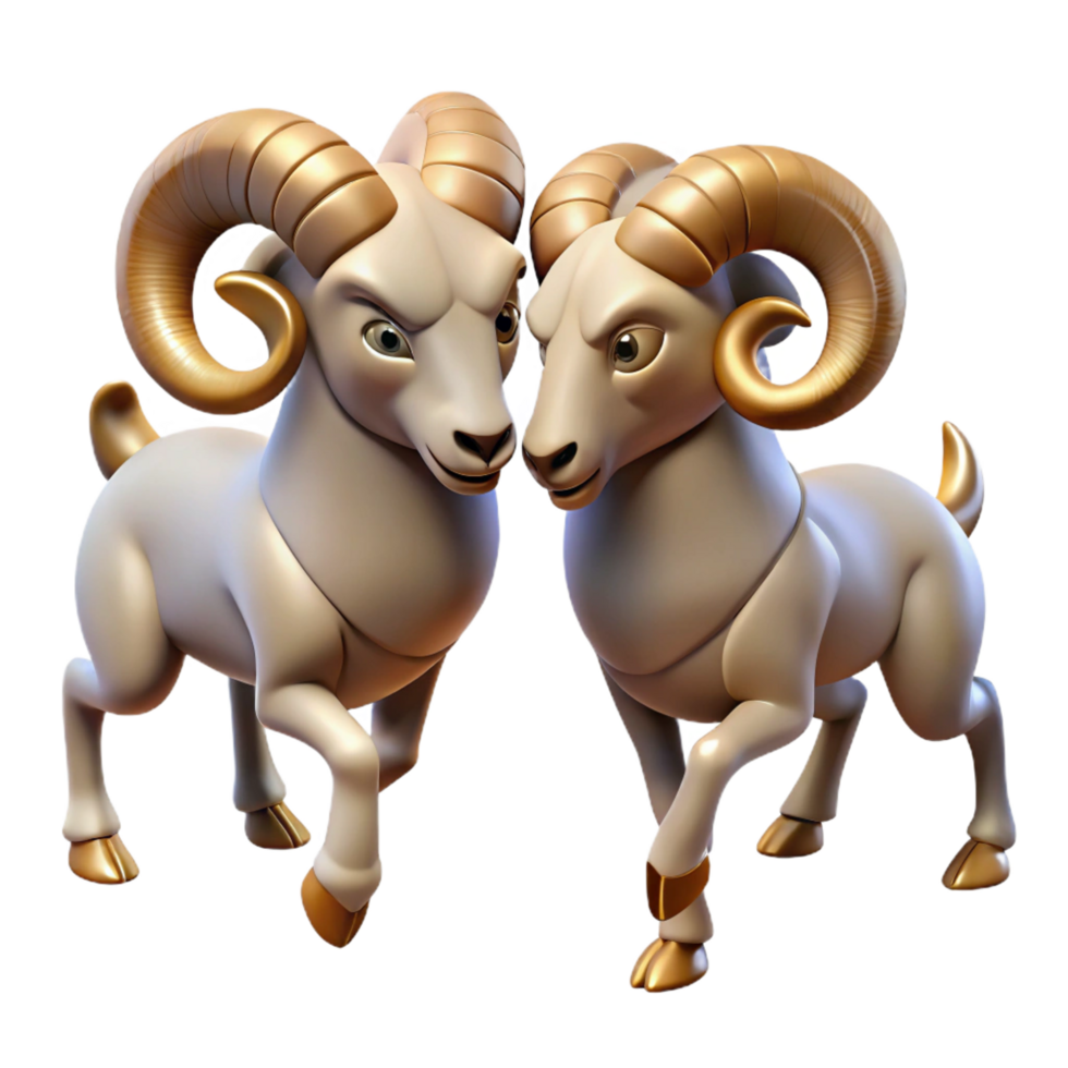 mesmerizing modern A pair of fighting rams, mountain landscape, dramatic lighting authentic png