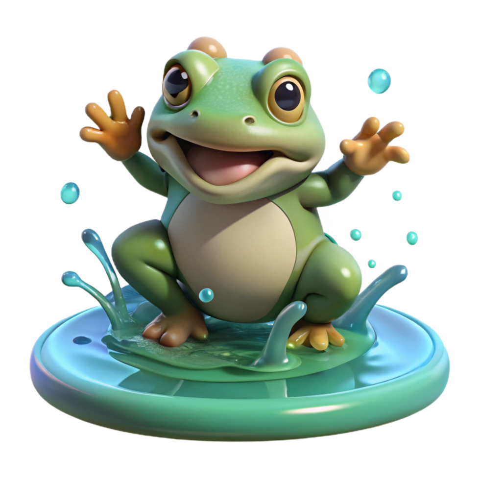breathtaking creative A playful Kappa splashing in a pond, dappled sunlight, Japanese woodblock print style exclusive png