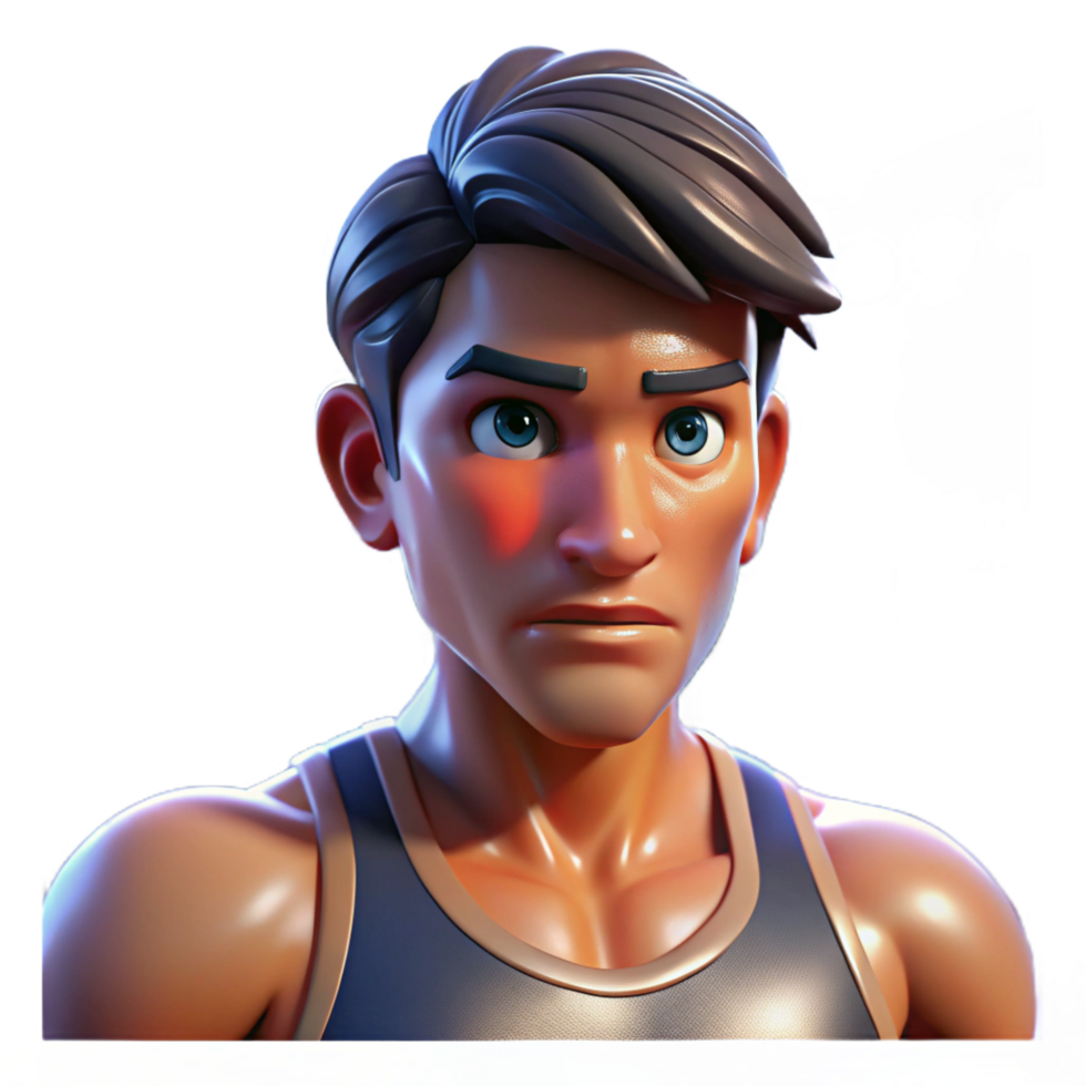 bold spectacular Portrait of a determined athlete with sweat dripping down their face, a focused gaze, and a powerful stance, lit by bright stadium lights, in a sports photography style exclusive png