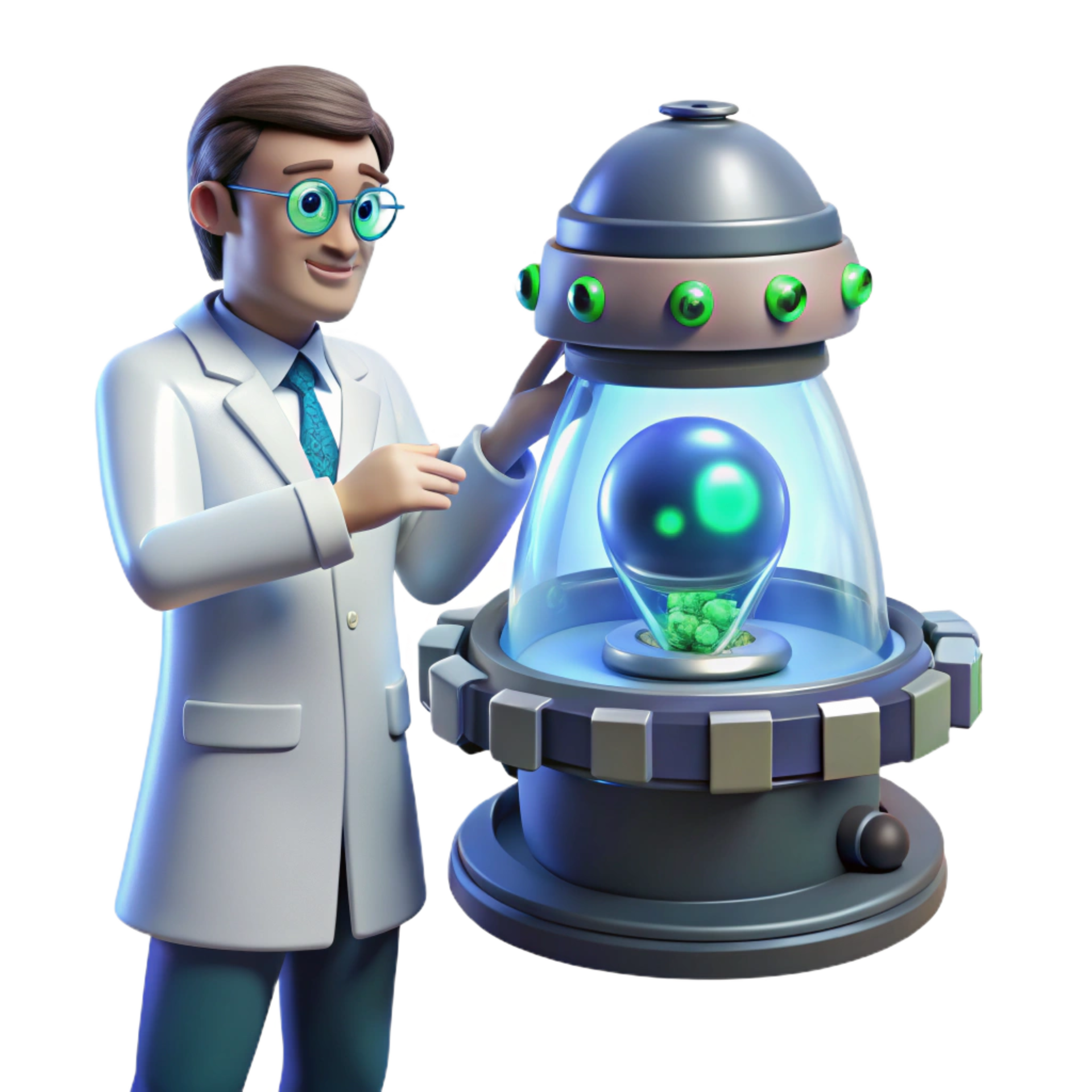 spectacular calm contemporary A scientist examining a strange ...