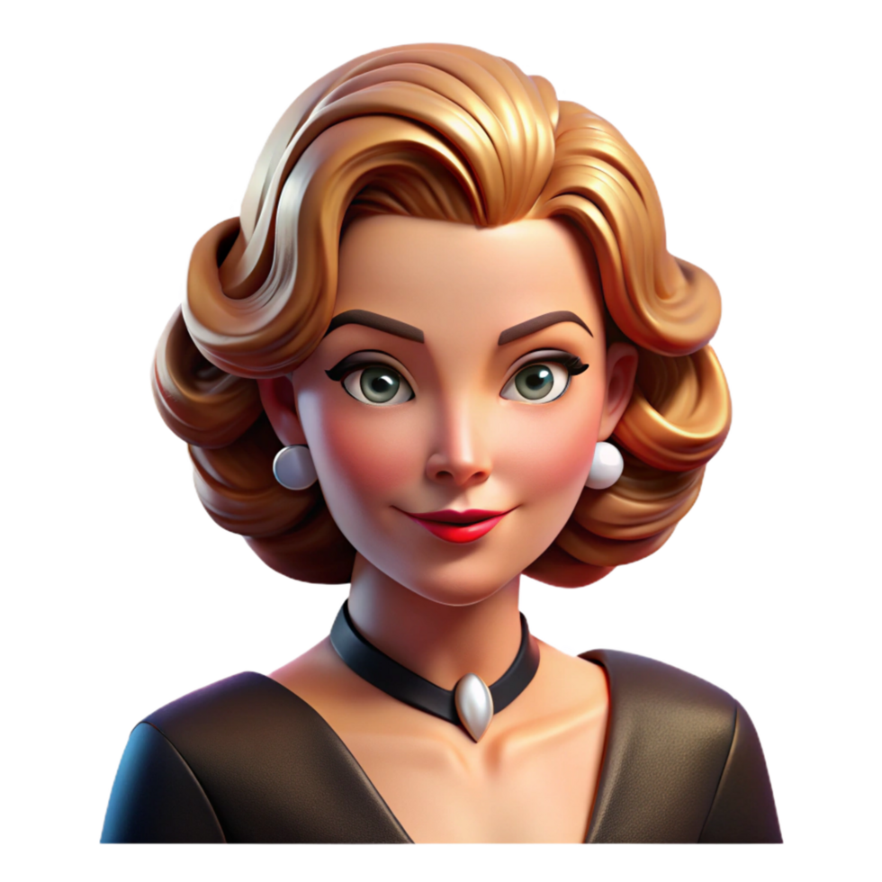 exceptional mid century Portrait of a glamorous movie star with perfect hair and makeup, lit by Hollywood style lighting, classic movie poster style masterfully captured png