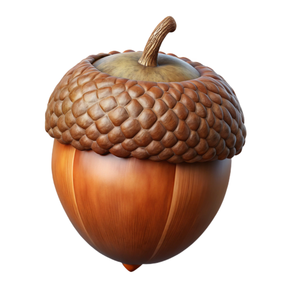 spectacular ethereal rustic A single, perfect acorn, detailed texture, autumnal colors, rustic and natural, museum quality png