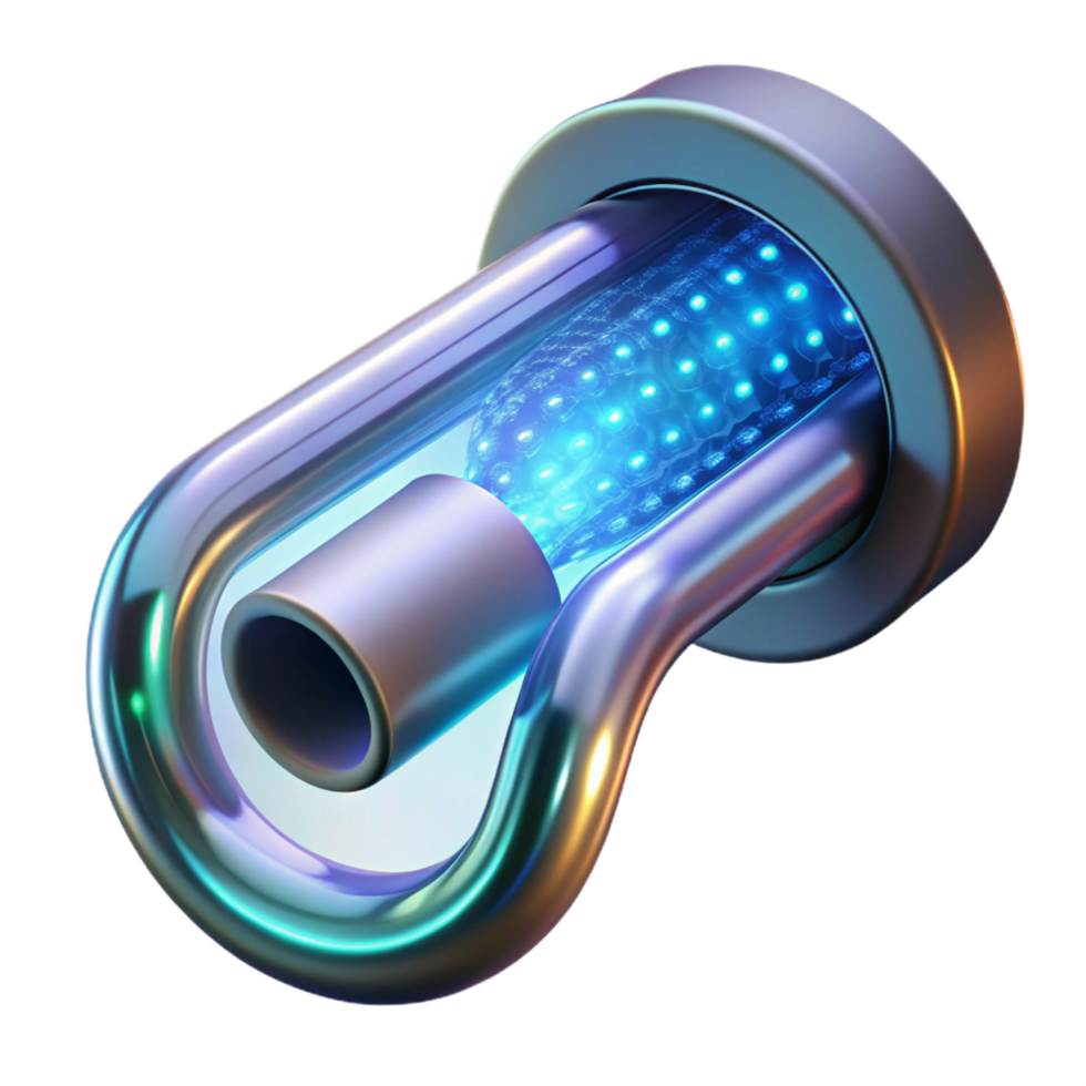 timeless impressionist A digital representation of binary code flowing through a transparent tube, bright neon lighting, cyberpunk aesthetic museum quality png