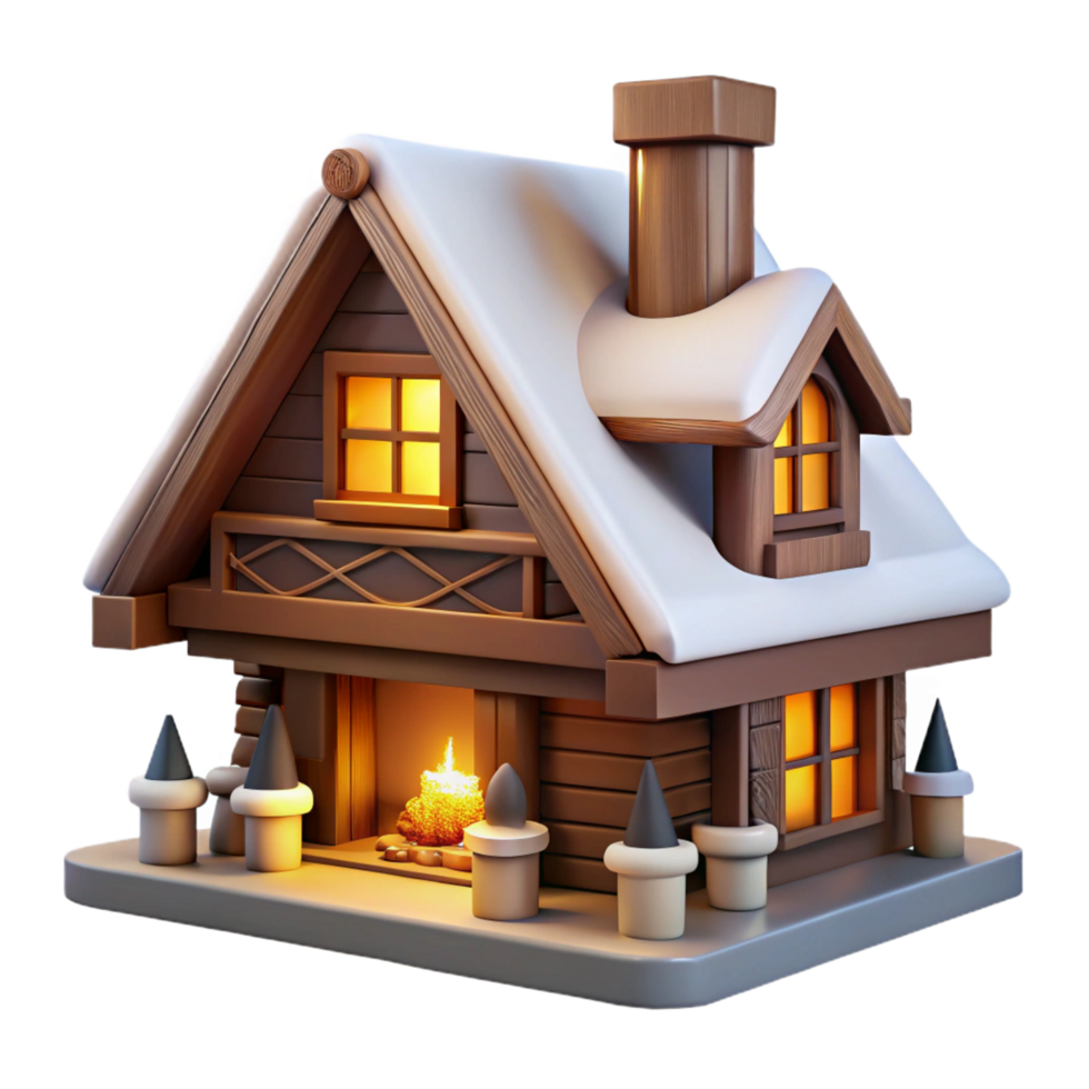 energetic alluring A Swiss chalet with wooden beams, a cozy fireplace, snow covered roof, warm interior lighting elite png