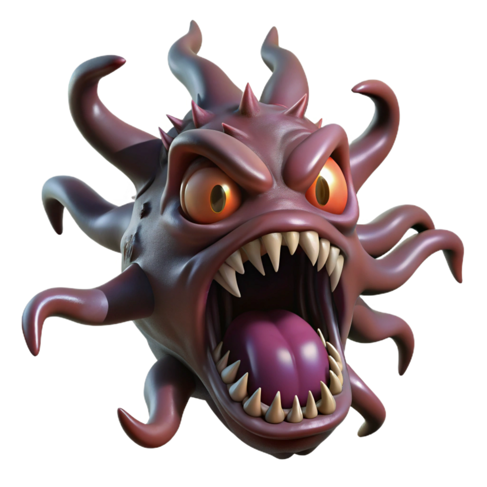 extraordinary acclaimed A grotesque, tentacled monster emerging from a dark abyss, ominous lighting, horror style png