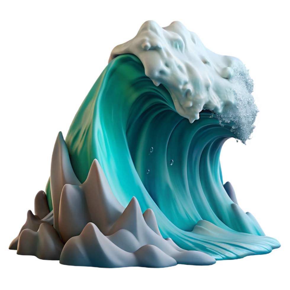 hypnotic whimsical baroque A roaring ocean wave crashing against a cliff, dramatic lighting, realistic style, dynamic movement, precision png