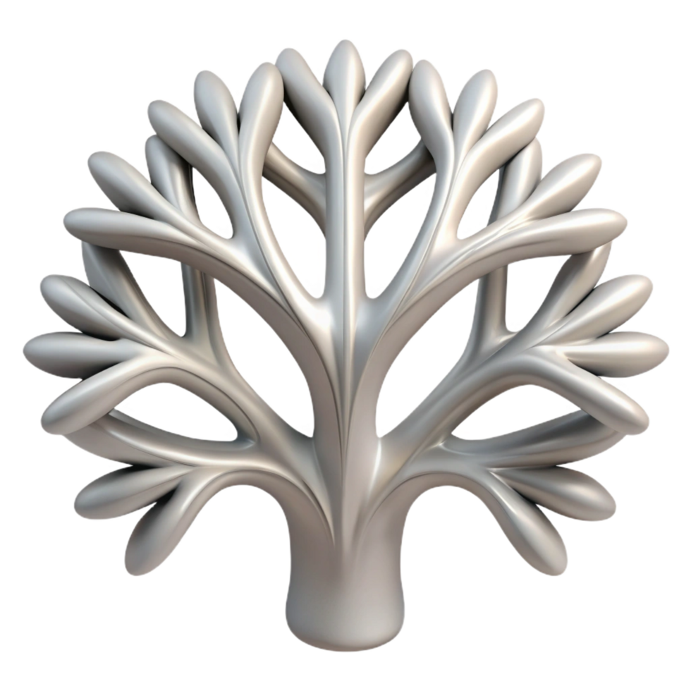 unforgettable tropical A complex fractal pattern resembling a branching tree, rendered in shades of grey and illuminated by a single, bright white light, minimalist style fine detail png